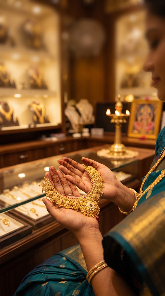 தங கம Gold Traditional Indian Jewelry - 4K Wallpaper