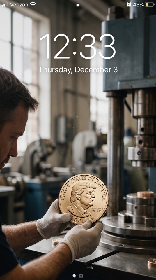 Donald Trump US Mint Coin - 4K Phone Background