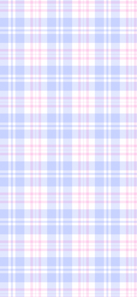 Ein vertikales Handy-Hintergrundbild mit einem weichen Pastell-Karo-Muster in Flieder, Rosa und Weiß.