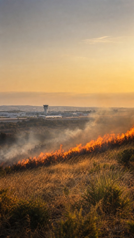 Incendie Merignac Bordeaux Airport Fire - 4K Wallpaper