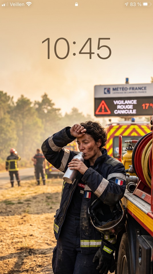 Météo Vigilance Rouge Canicule Firefighter - 4K Wallpaper