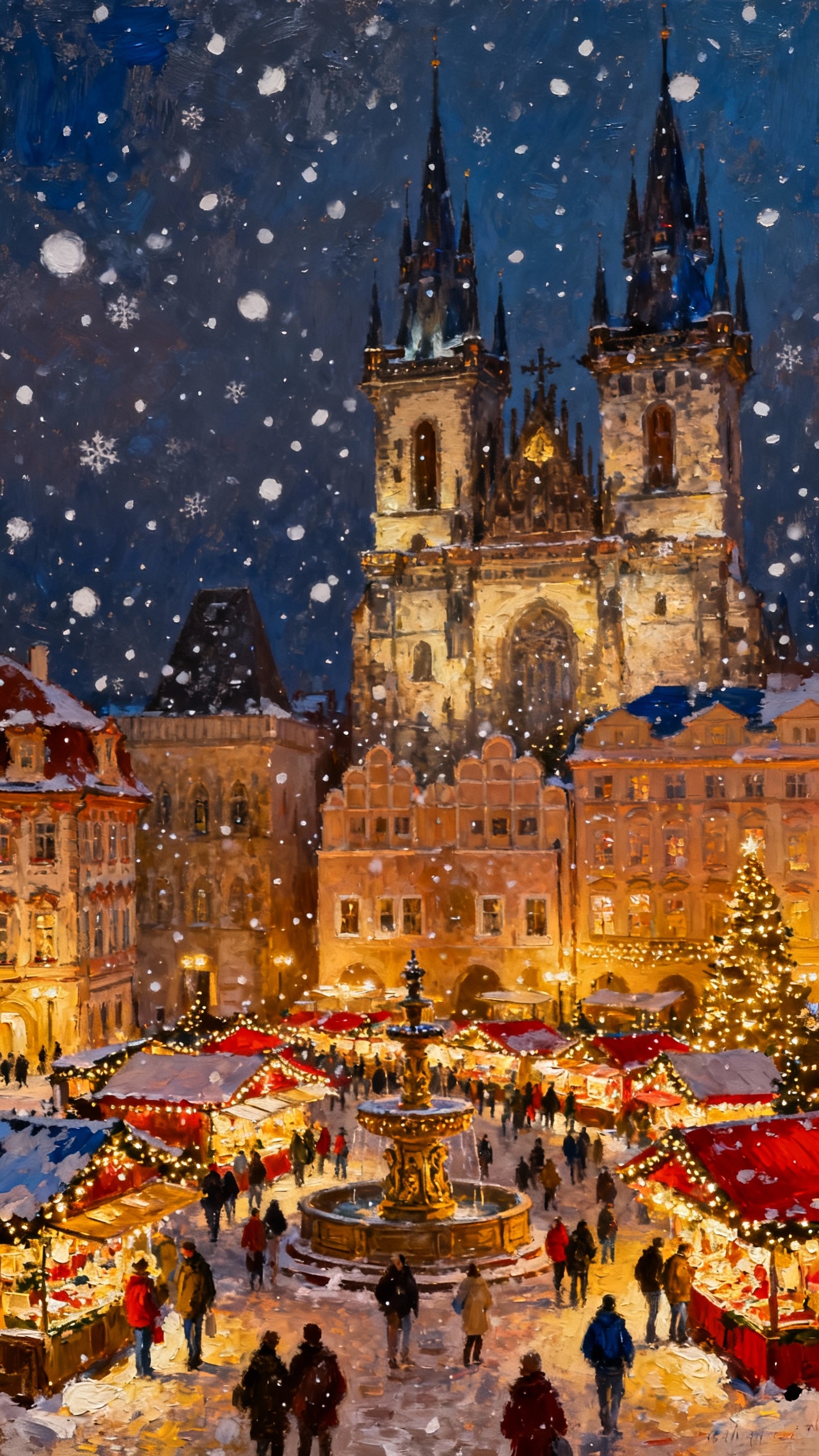 Prag im Winter - 4K Hintergrundbild & Handy Wallpaper
