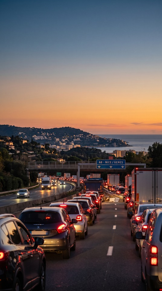 Nice-matin A8 Highway Traffic - 4K Wallpaper