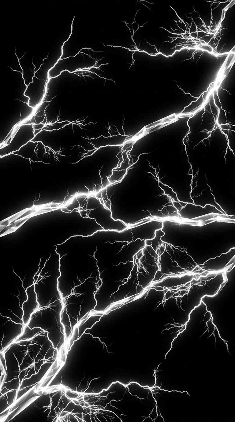 White Lightning Bolt - 4K Phone Background