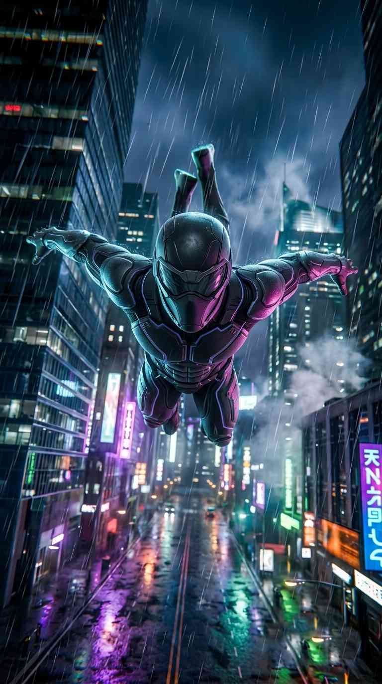 Spider-Man Negro Estilo Cinematic - Fondo de Pantalla 4K