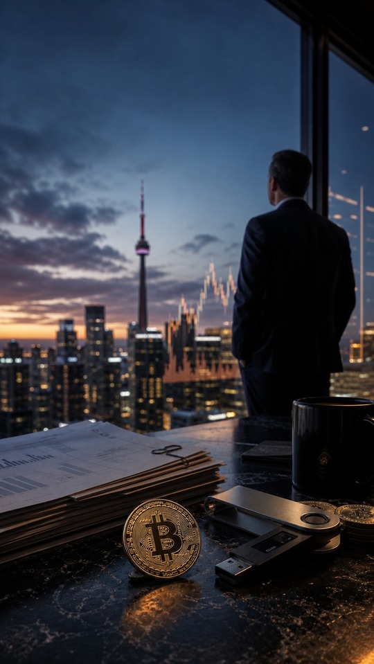 Bitcoin e Inversionista en Toronto - Fondo 4K