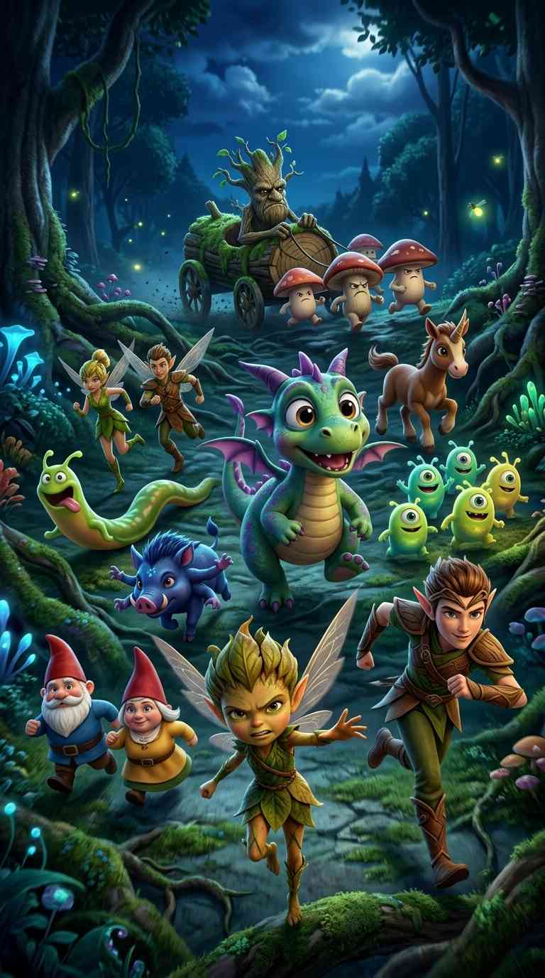 Magical Fantasy Forest Creatures - 4K Backgrounds