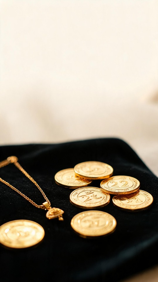 Gold Price News - 22K Gold Coins & Necklace 4K Wallpaper