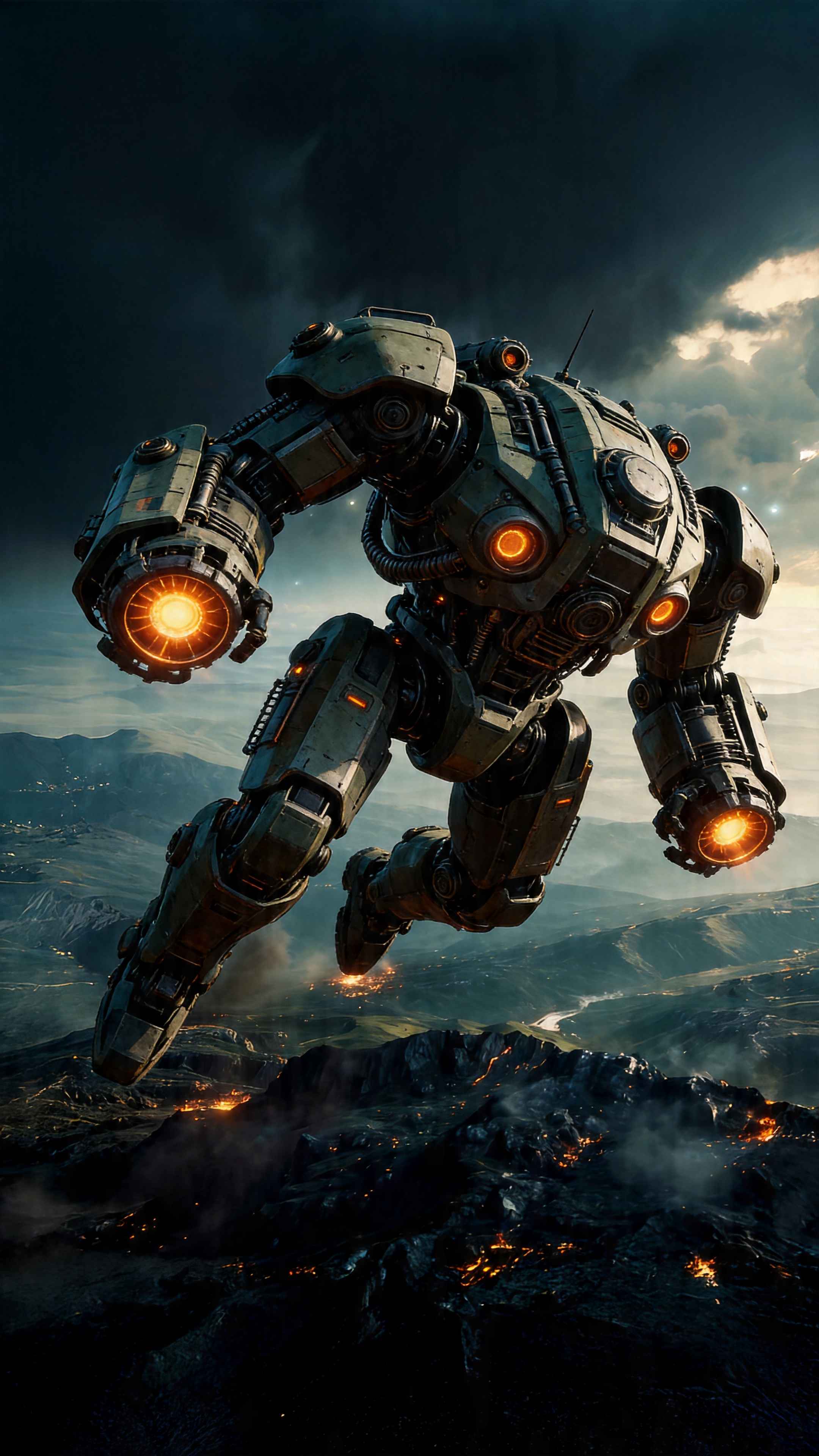 Giant Armored Mecha - 4K Phone Background