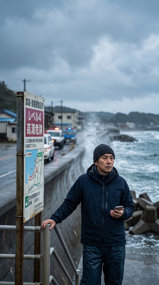 Alerte de Marée de Tempête Japon - 4K Fonds