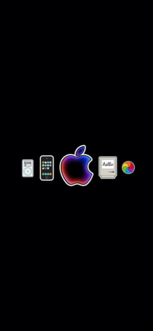 Apple Retro Icons - 4K Handy Wallpaper