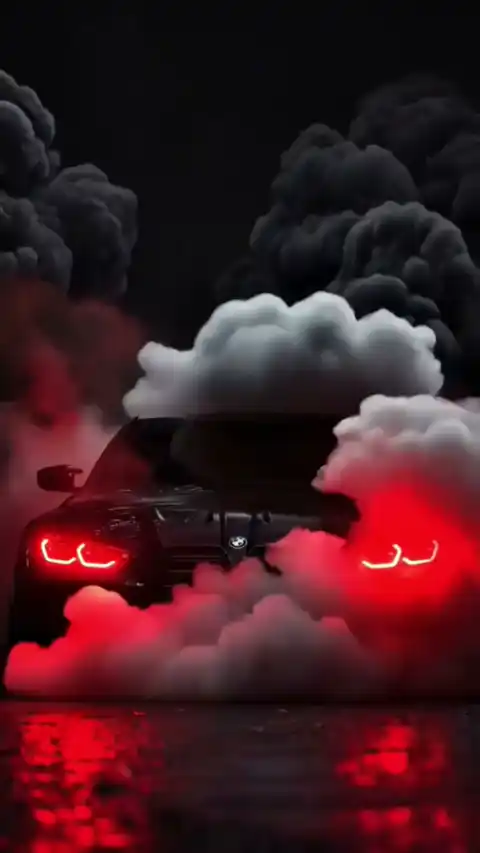 BMW Sport Car Red Smoke Burnout - Live Wallpaper