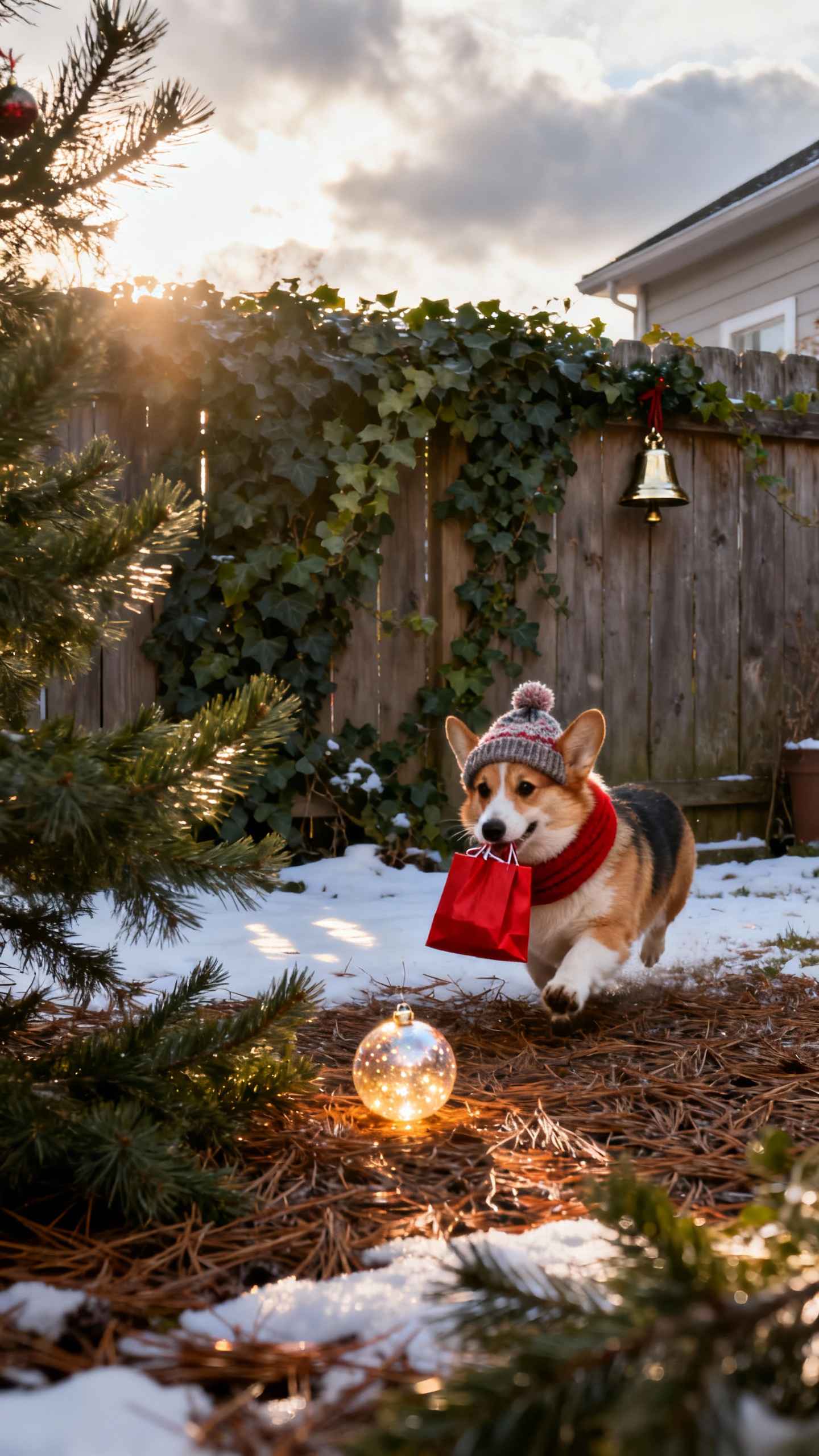 Weihnachts Corgi - 4K Handy Wallpaper