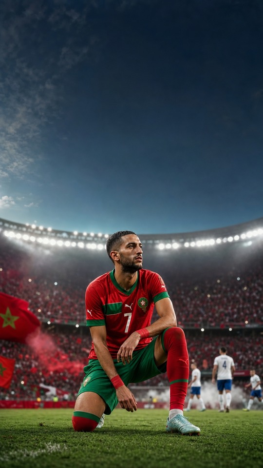 Maroc Football Hakim Ziyech Fond d'écran 4K