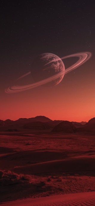 赤い惑星と砂漠 - 4K壁紙・待ち受け