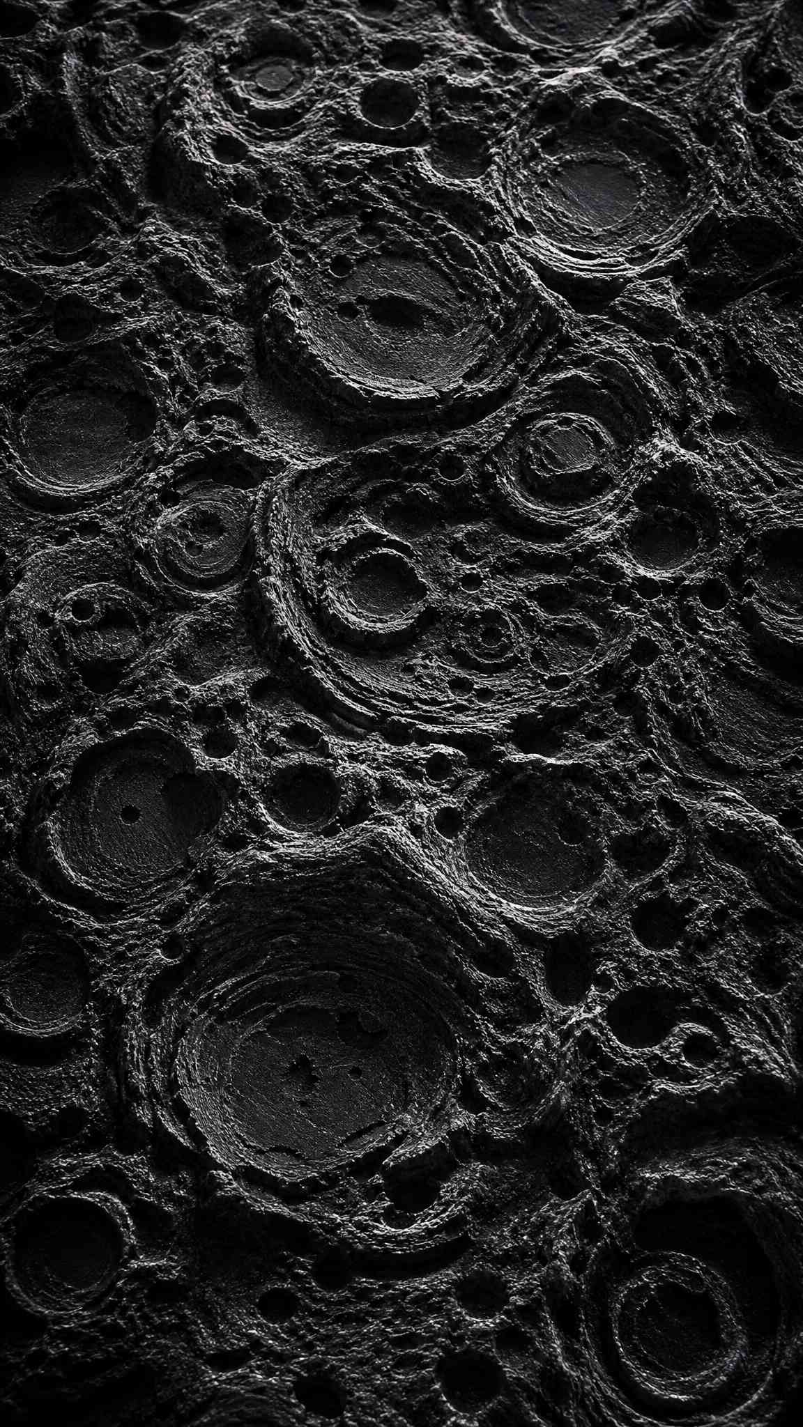 Dark Moon Crater Texture 4K Wallpaper