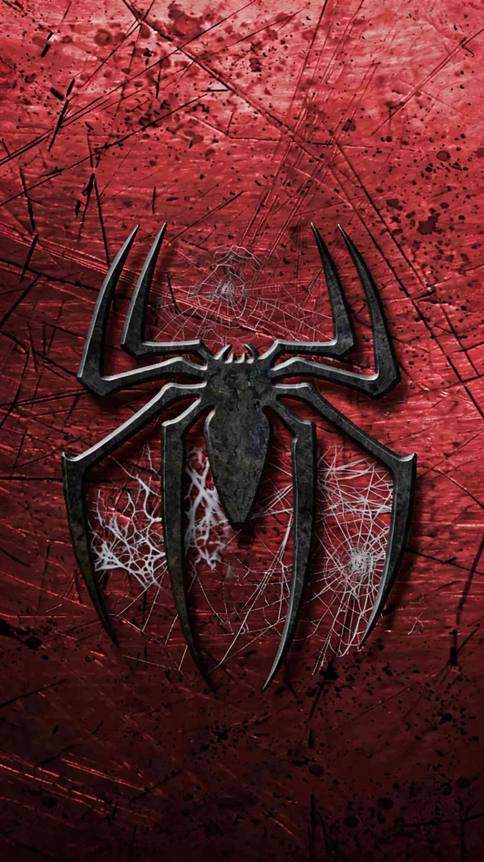 Spider-Man Red 3D Logo 4K Mobile Wallpaper