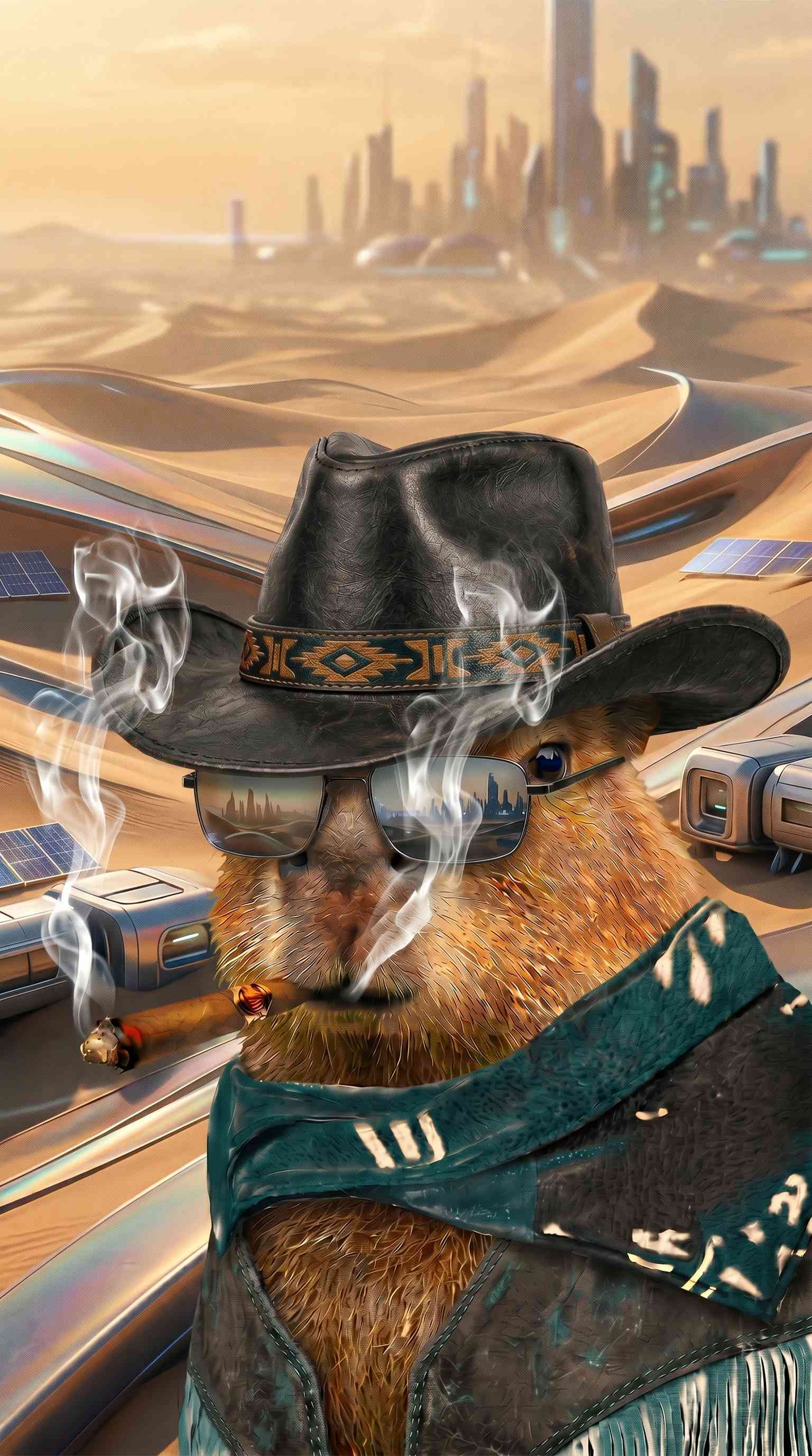 Carpincho Vaquero Desierto Futurista - Fondos HD