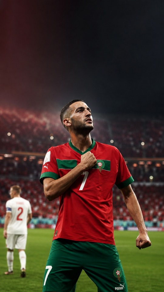 Maroc vs Canada - Hakim Ziyech Fond d'écran 4K