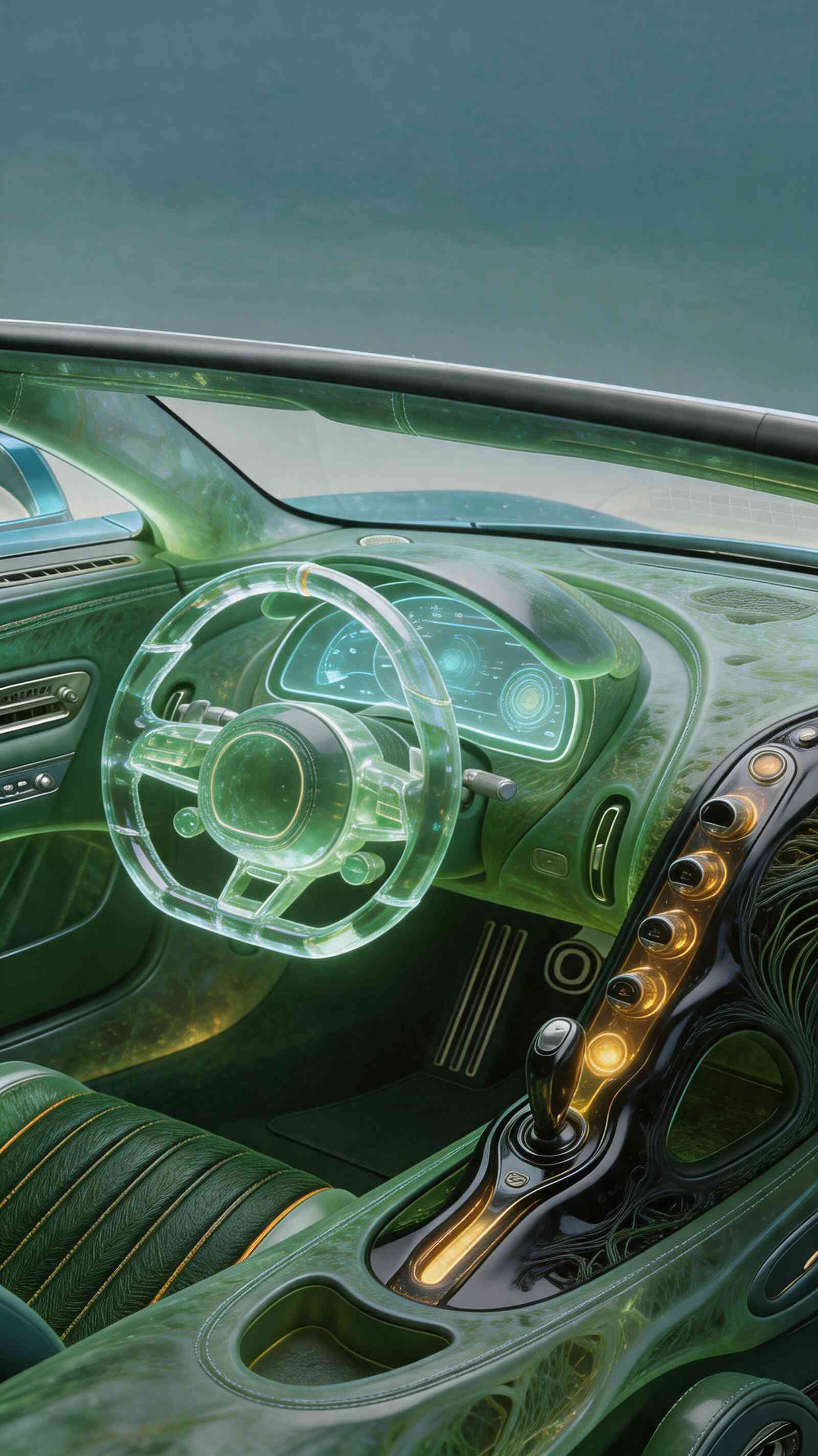 Futuristic Car Interior Wallpaper for Mobile