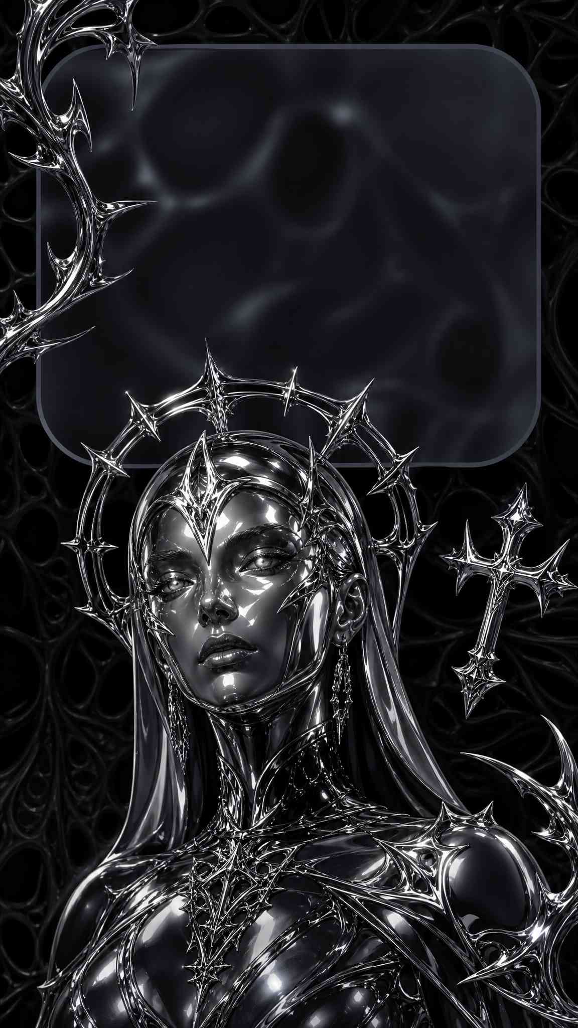 Metallic Gothic Goddess - 4K Phone Background