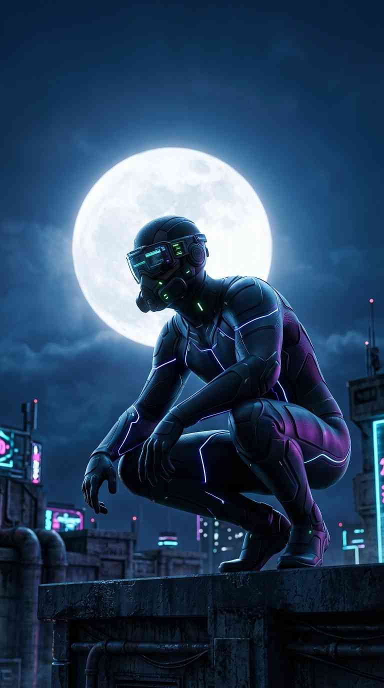 Cyberpunk Tech-Ninja - 4K Wallpapers & Backgrounds