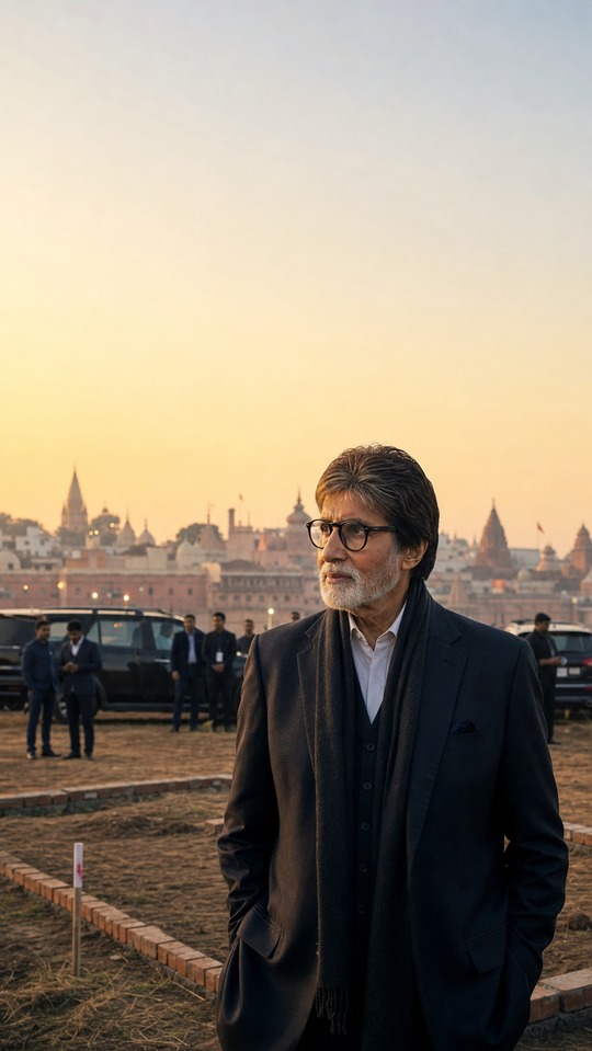 Amitabh Bachchan Ayodhya Inversión - Fondo 4K