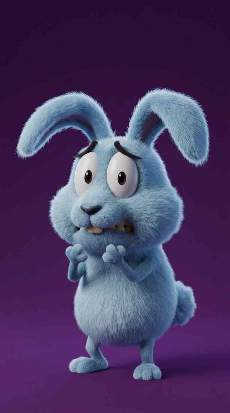 Conejo Azul Peludo - Fondos para Celular 4K