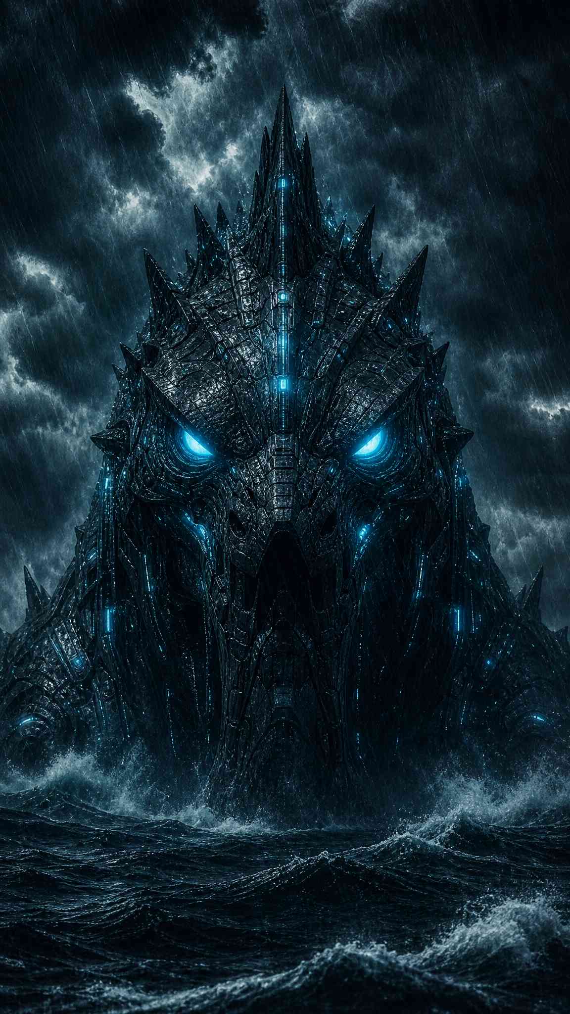 Godzilla Kaiju Ocean Storm - 4K Phone Background