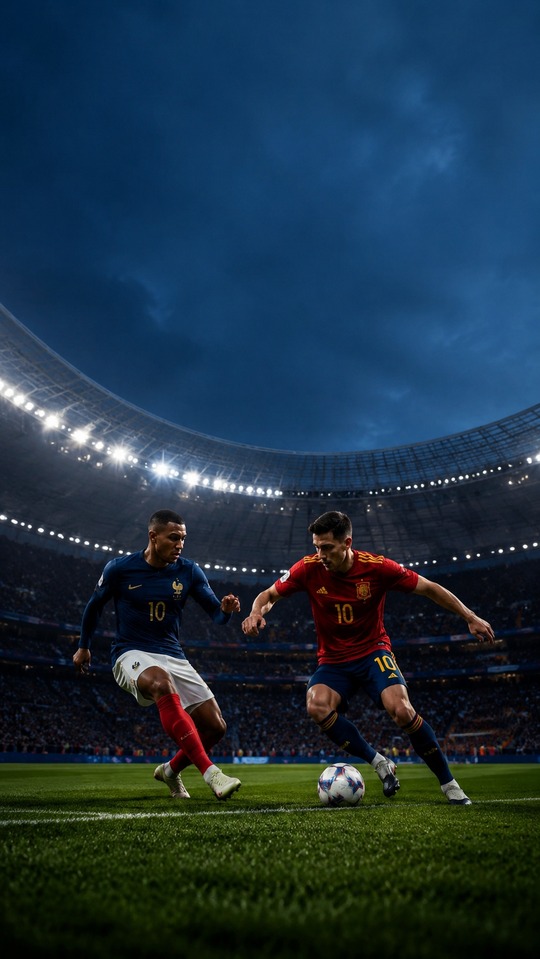 Hora Partido España Francia: Spain vs France - 4K Soccer Wallpaper