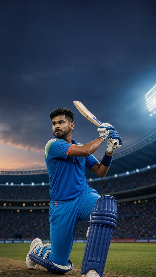 Shreyas Iyer - 4K Cricket Hintergrundbild