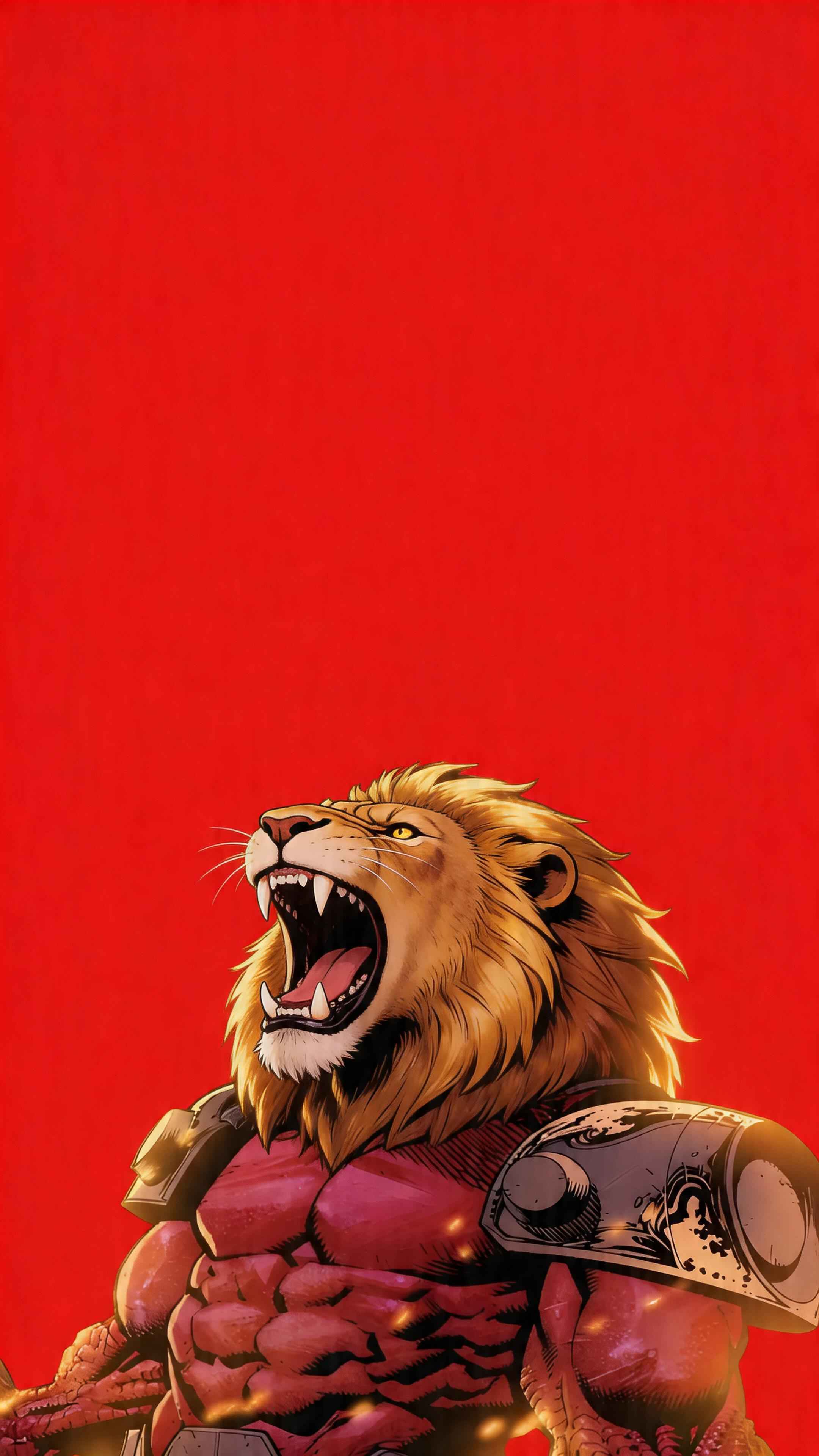 Lion Warrior Comic Illustration - 4K Wallpaper
