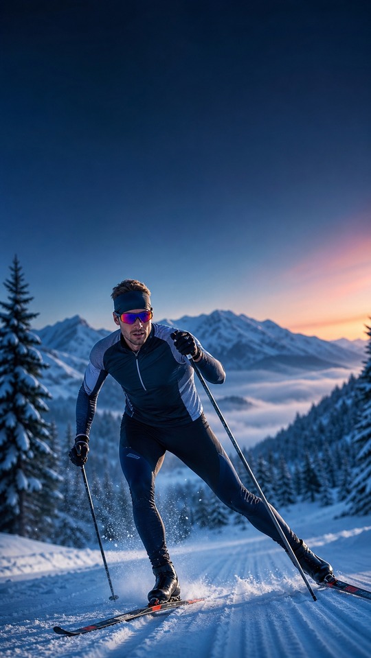 Skilanglauf Winter Sports Action - 4K Wallpaper