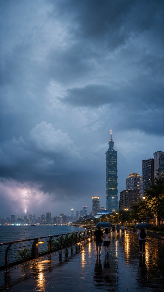 thời tiết: Taipei 101 Cinematic Stormy Weather - 4K Wallpaper