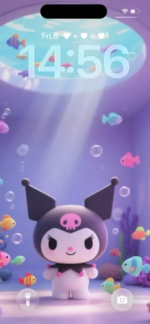 Kuromi 3D Unterwasser - 4K Handy Wallpaper