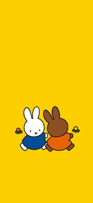 ミッフィー＆メラニー シンプルイラスト - 4K 壁紙