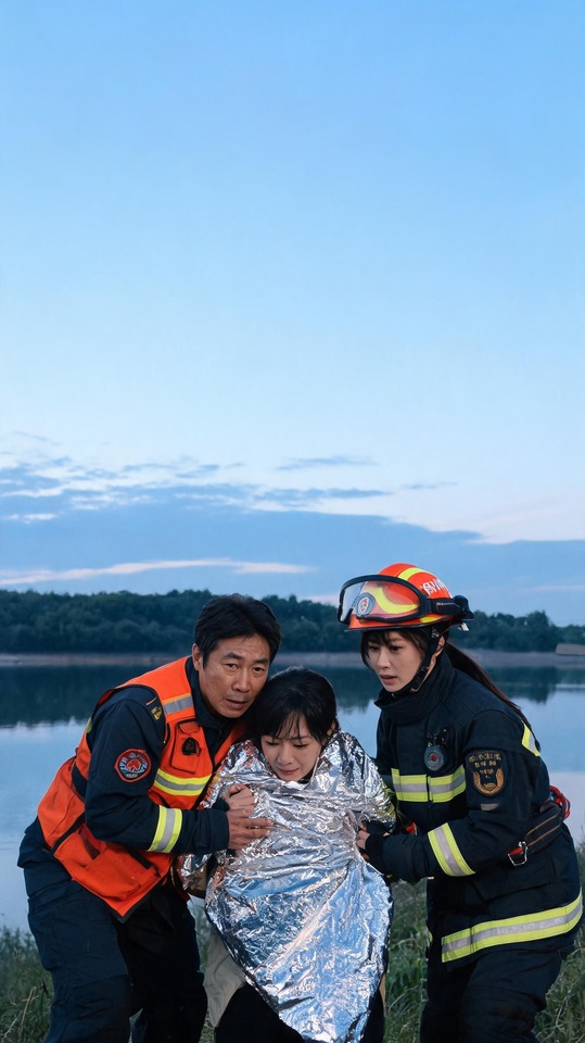 Father and Daughter Firefighters Rescue - 4K Wallpaper