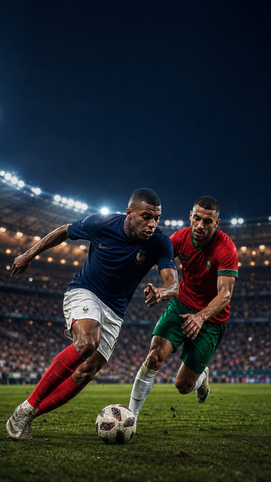 France vs Morocco Football Team 2026 - 4K Wallpaper