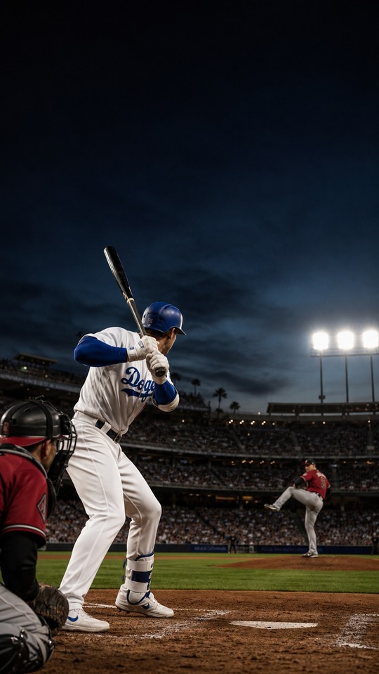 Dodgers vs Diamondbacks Night Game - 4K Action Wallpaper