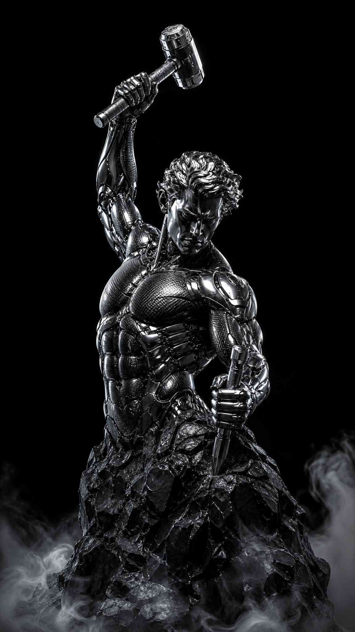 Cybernetic Sculptor 3D Render - 4K Background