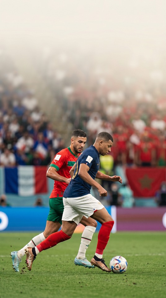உலகக க ப ப க ல பந த France vs Morocco - 4K Wallpaper
