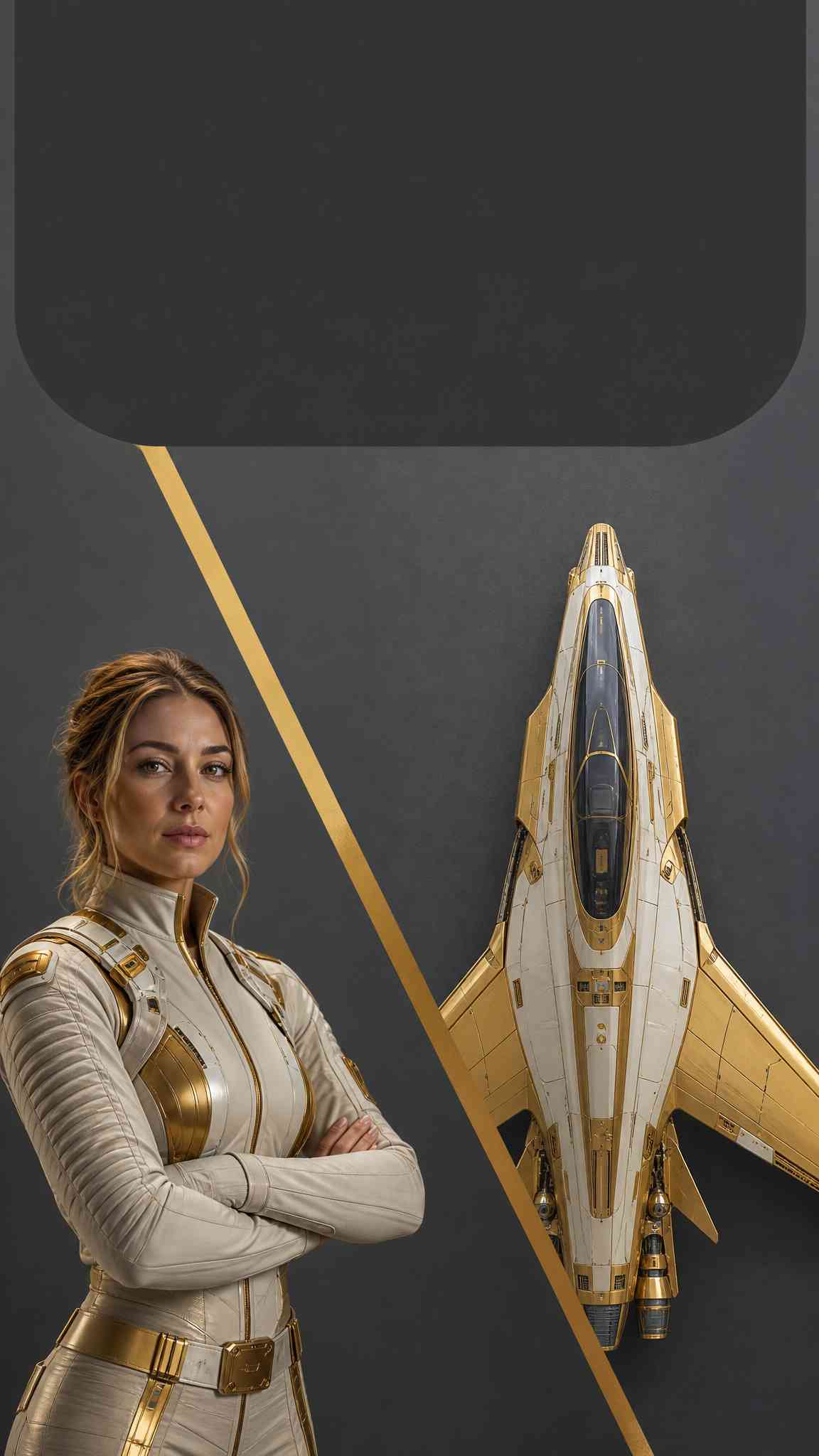 Sci-Fi Female Pilot & Starship - 4K Mobile Background