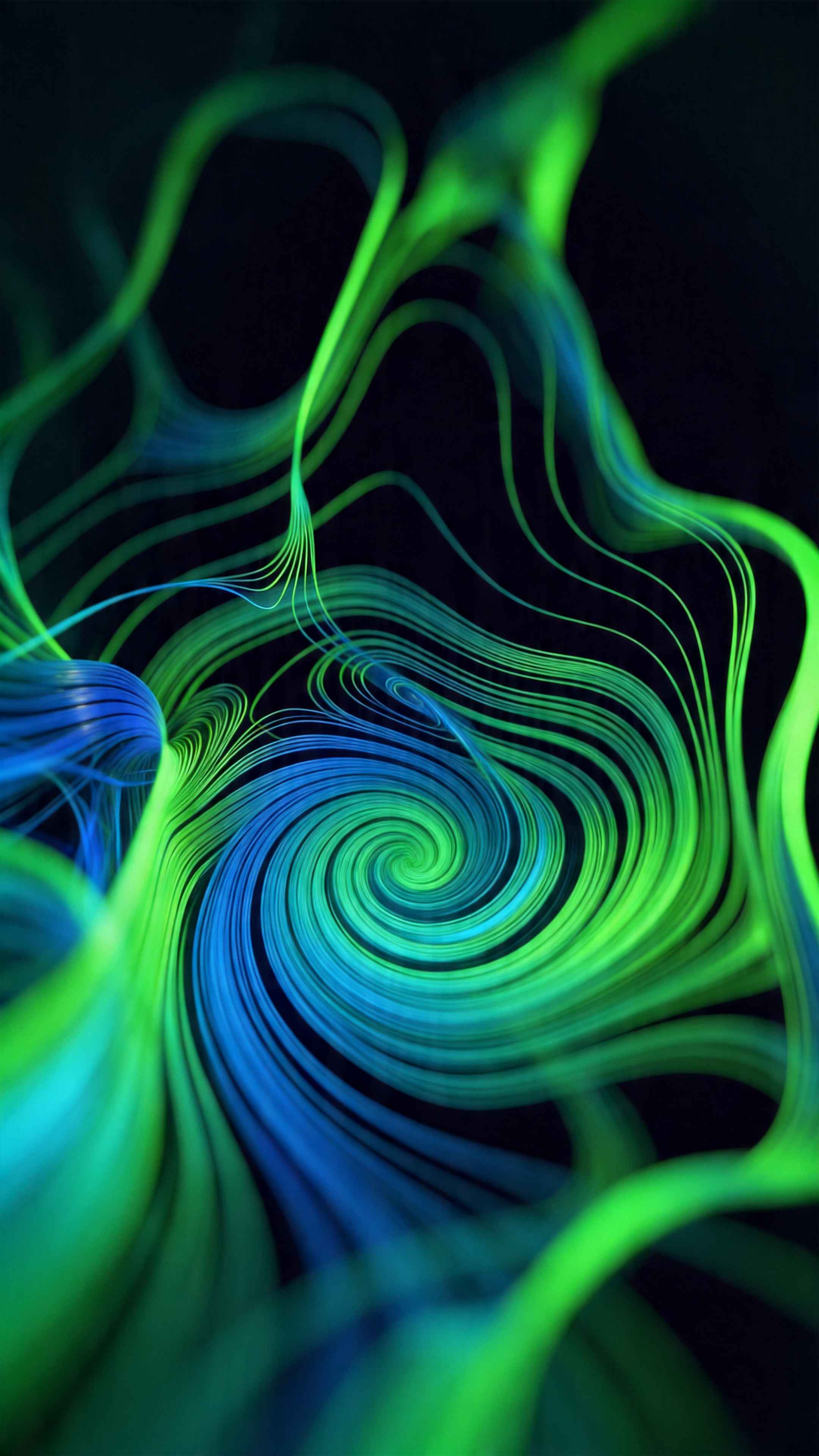 Abstract Neon Swirl 3D Fiber - 4K Phone Background
