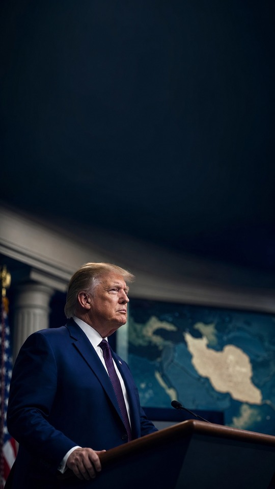 Donald Trump y Mapa de Irán - 4K Fondo de Pantalla