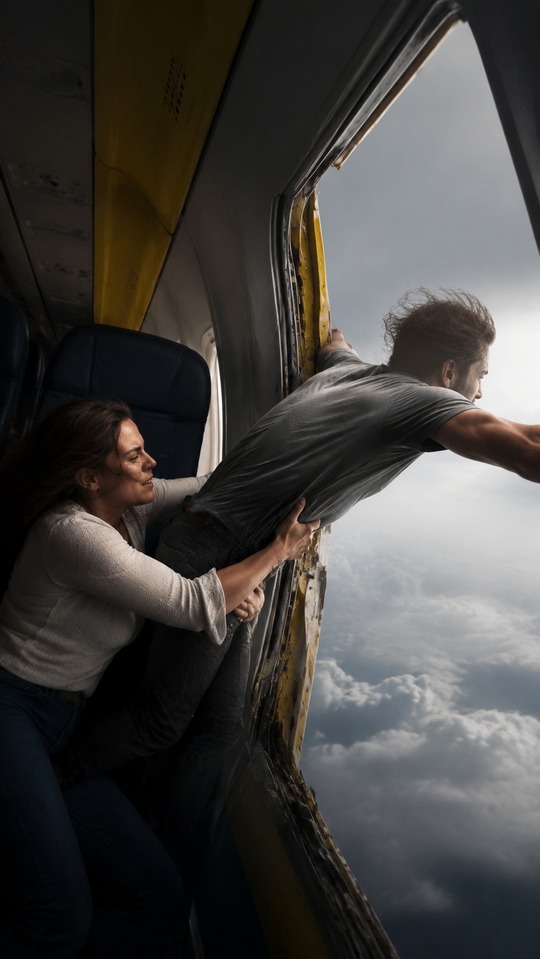 Ryanair Window Incident Realistic Art - 4K Phone Background