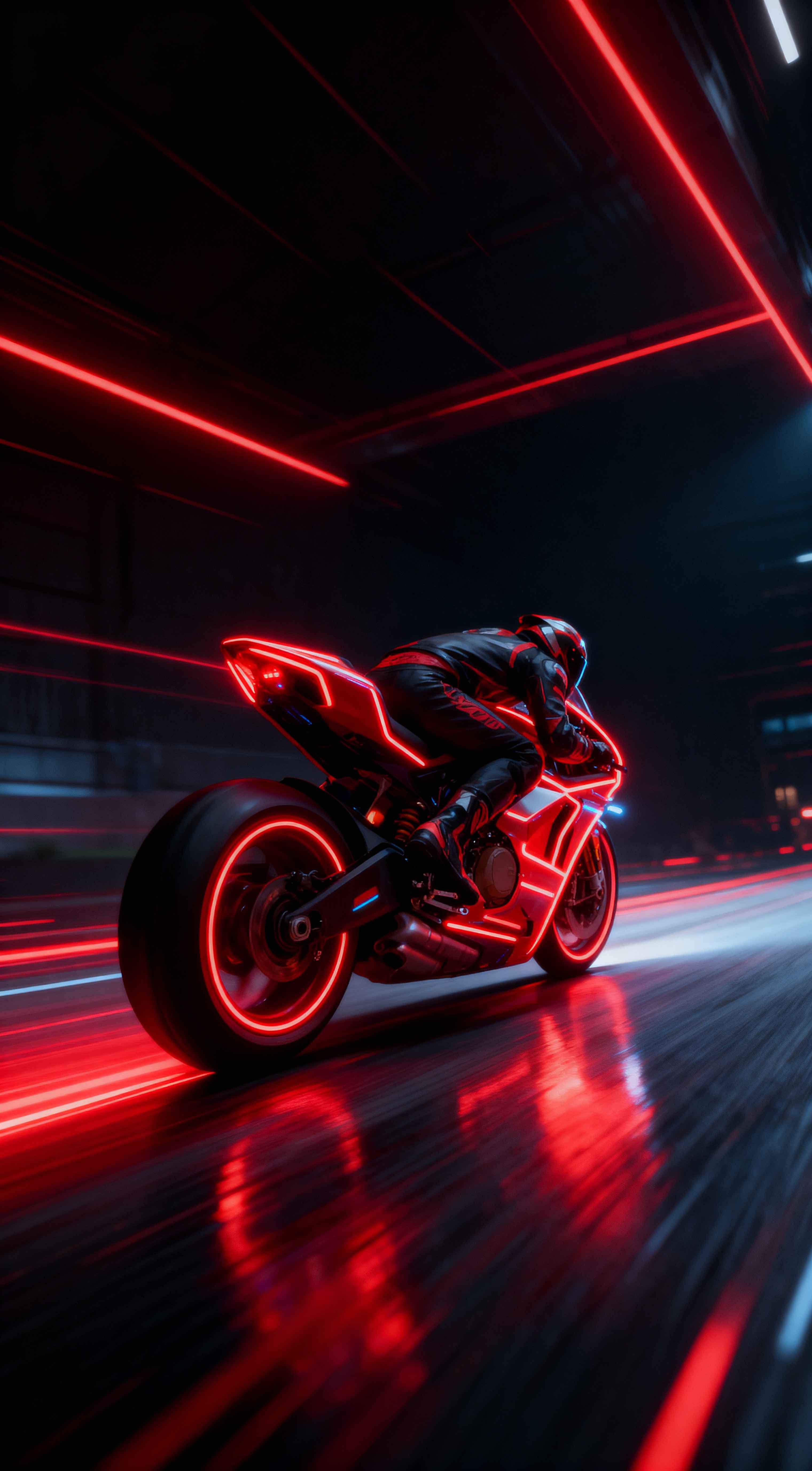 Cyberpunk Neon Motorcycle - 4K Wallpapers
