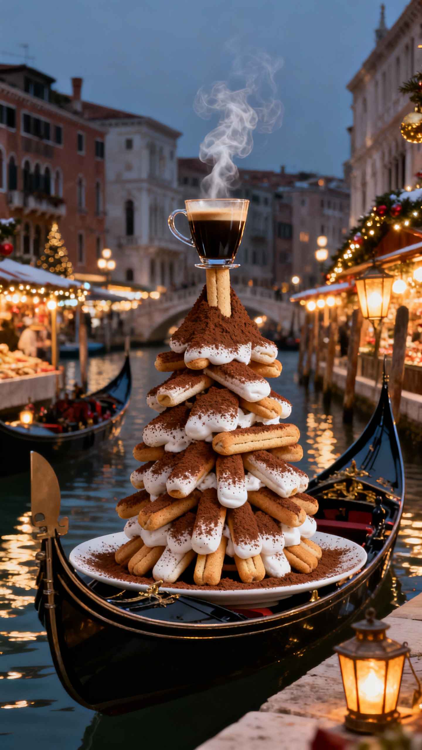 Tiramisu Kaffee Weihnachtsbaum Venedig - 4K Wallpaper