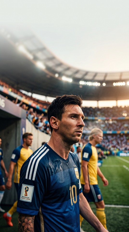 Copa Mundial de Fútbol Messi y Haaland - Fondos HD