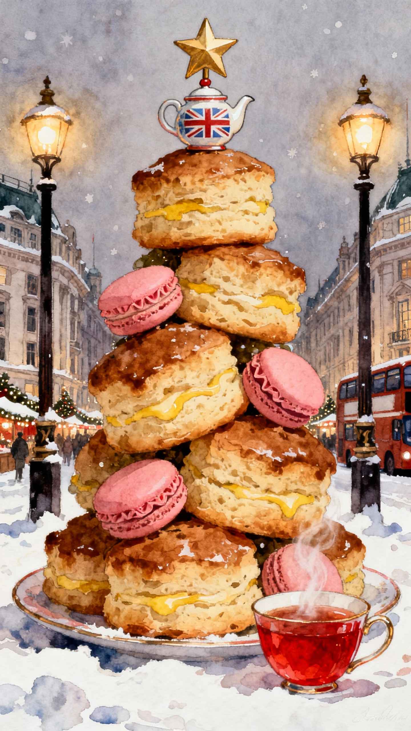 Navidad en Londres y Té Británico - Fondos 4K