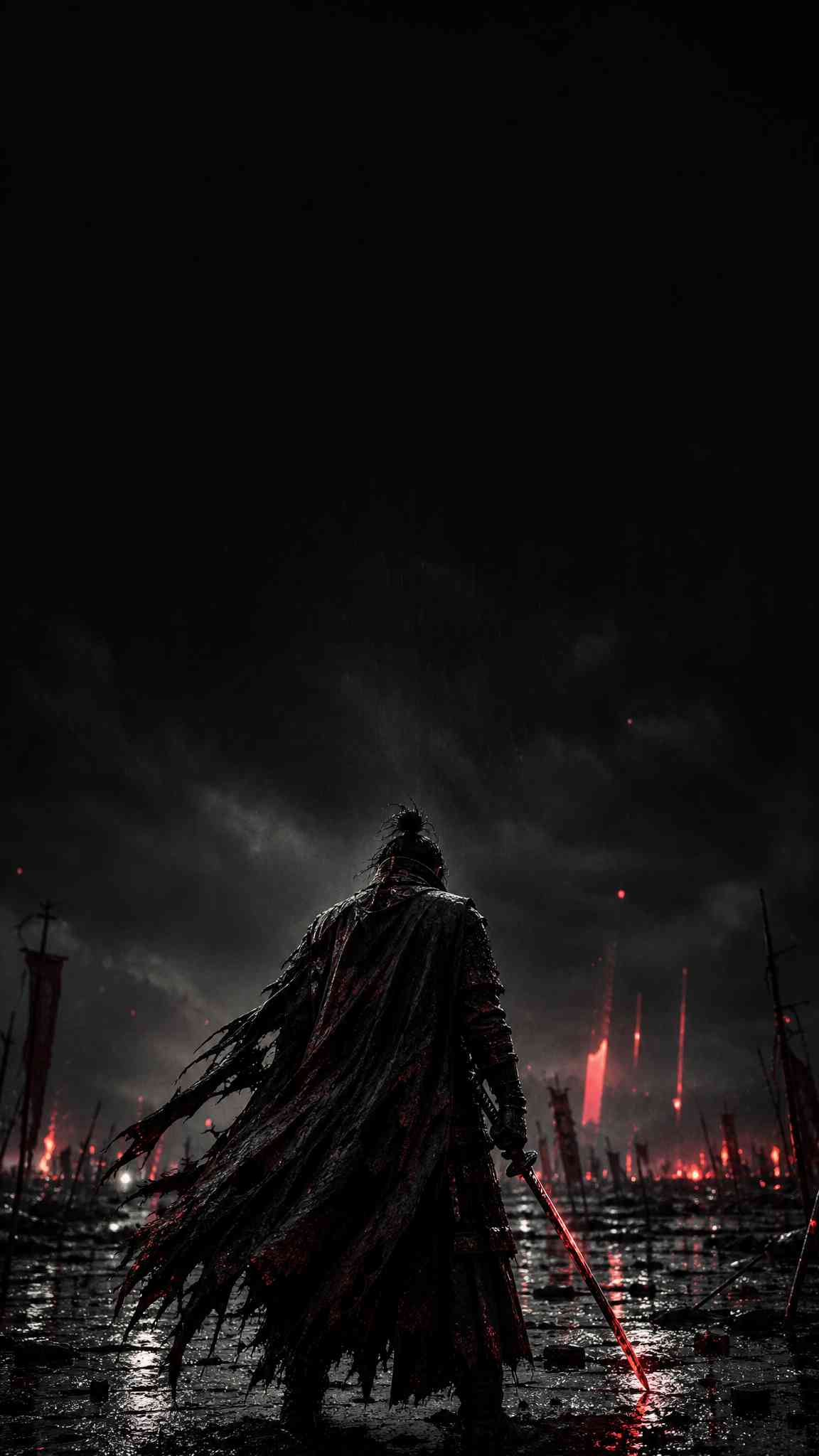 Fondo de Pantalla Guerrero Samurái Oscuro: Épico Fondo 4K para Móvil